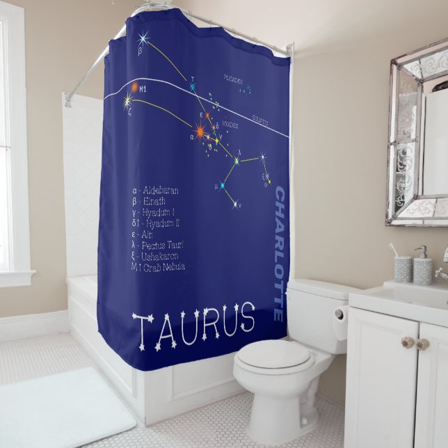 Zodiac Constellation Taurus Shower Curtain (In Situ)