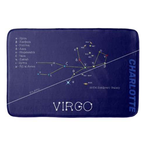 Zodiac Constellation Virgo Bath Mat