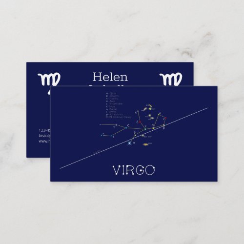 Zodiac Constellation Virgo Business Card