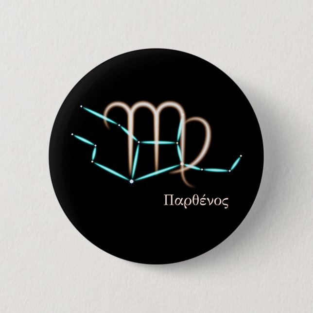 Zodiac Constellation Virgo Button (Front)