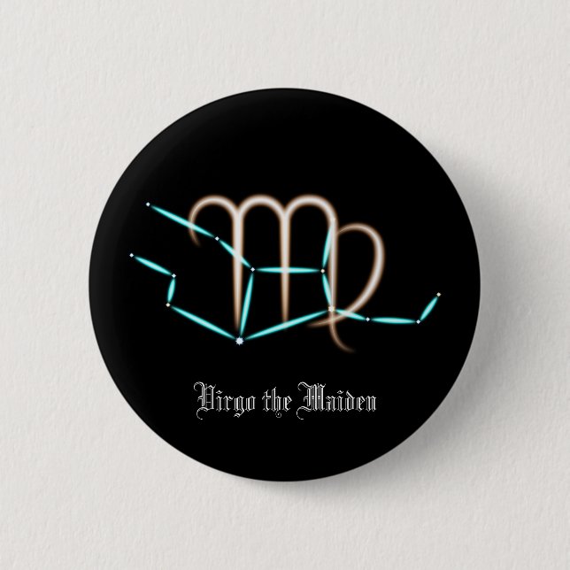 Zodiac Constellation Virgo Button (Front)