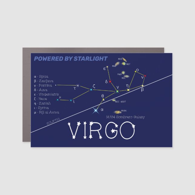 Zodiac Constellation Virgo Car Magnet (Front)