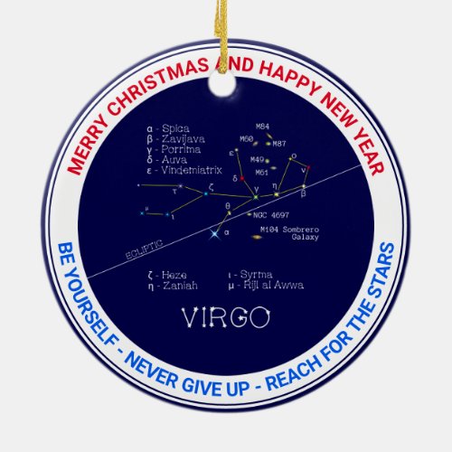 Zodiac Constellation Virgo Ceramic Ornament