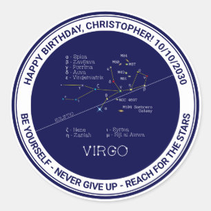 Zodiac Constellation Virgo Classic Round Sticker