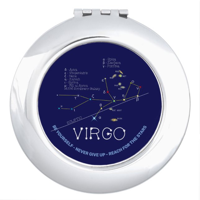 Zodiac Constellation Virgo Compact Mirror (Front)