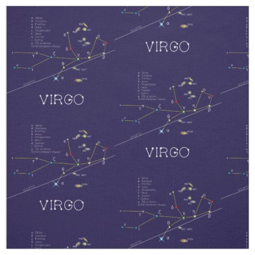 Zodiac Constellation Virgo Fabric
