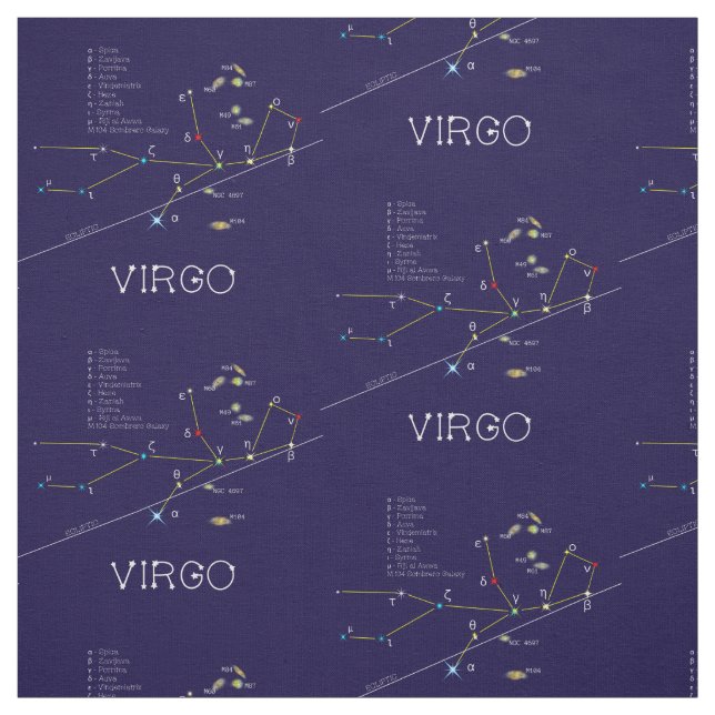 Zodiac Constellation Virgo Fabric (Swatch)