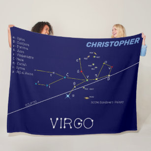 Zodiac Constellation Virgo Fleece Blanket