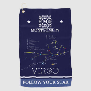 Zodiac Constellation Virgo Golf Towel