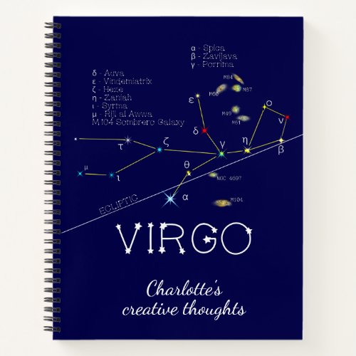 Zodiac Constellation Virgo Notebook