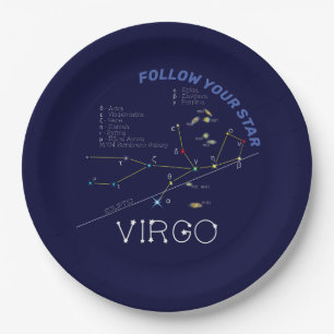 Zodiac Constellation Virgo Paper Plates