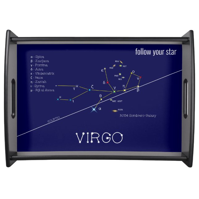 Zodiac Constellation Virgo Serving Tray (Front)