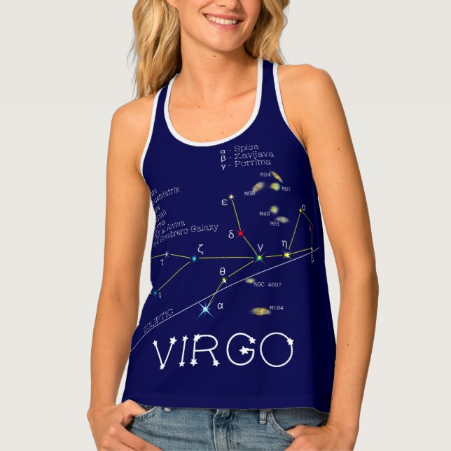 Zodiac Constellation Virgo Tank Top (Front)