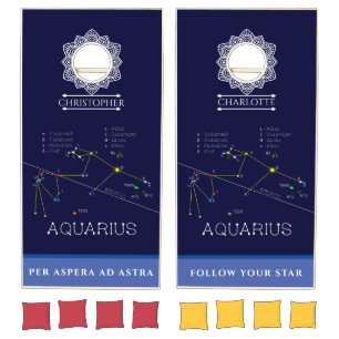 Zodiac Constellations Aquarius Cornhole Set