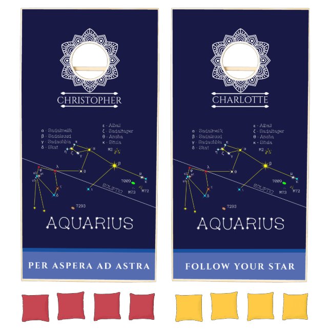 Zodiac Constellations Aquarius Cornhole Set (Set)