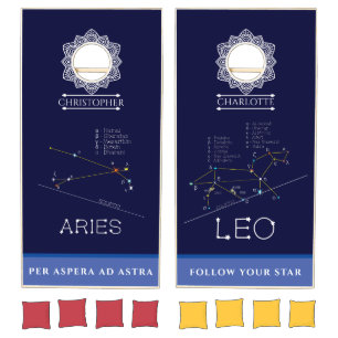 Zodiac Constellations Aries And Leo Cornhole Set
