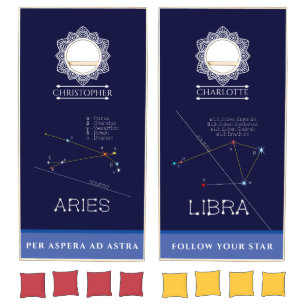 Zodiac Constellations Aries And Libra Cornhole Set