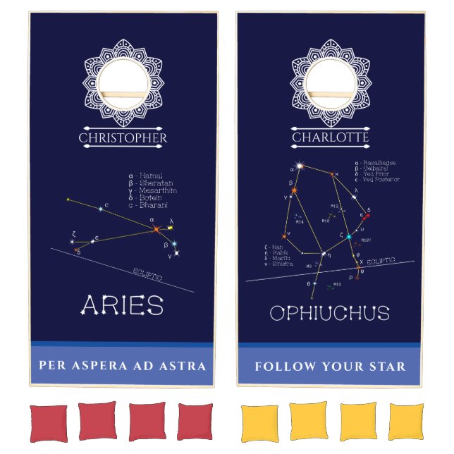 Zodiac Constellations Aries And Ophiuchus Cornhole Set (Set)