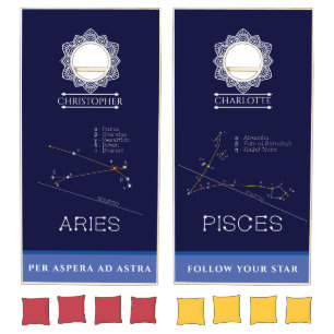 Zodiac Constellations Aries And Pisces Cornhole Set