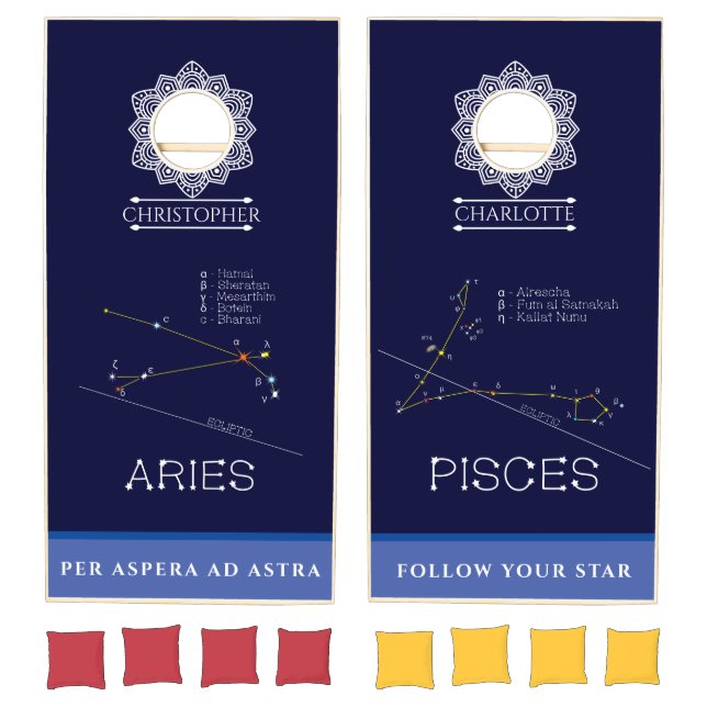 Zodiac Constellations Aries And Pisces Cornhole Set (Set)