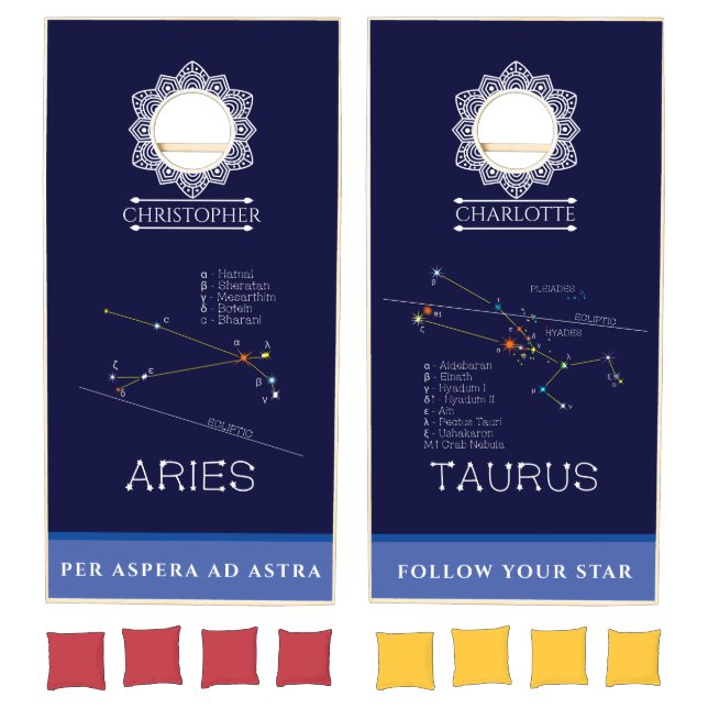Zodiac Constellations Aries And Taurus Cornhole Set (Set)