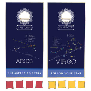 Zodiac Constellations Aries And Virgo Cornhole Set