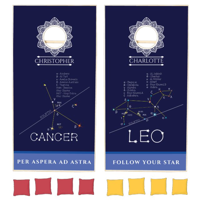Zodiac Constellations Cancer And Leo Cornhole Set (Set)