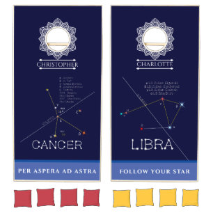 Zodiac Constellations Cancer And Libra Cornhole Set