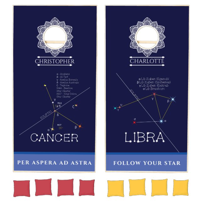 Zodiac Constellations Cancer And Libra Cornhole Set (Set)