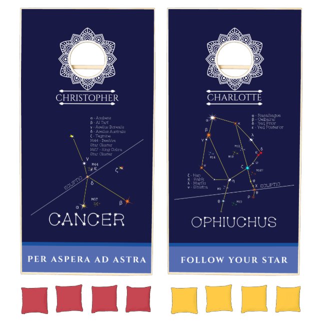 Zodiac Constellations Cancer And Ophiuchus Cornhole Set (Set)
