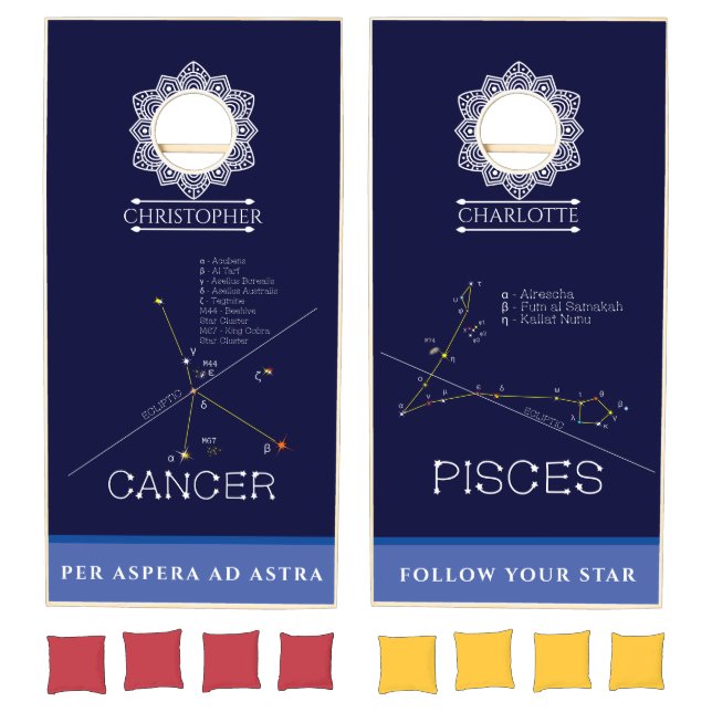 Zodiac Constellations Cancer And Pisces Cornhole Set (Set)