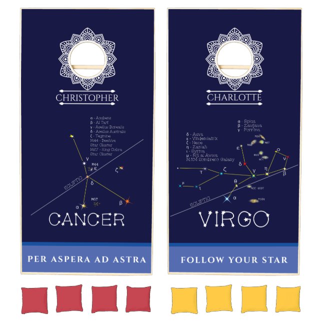 Zodiac Constellations Cancer And Virgo Cornhole Set (Set)