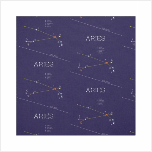 Zodiac constellations fabric textile