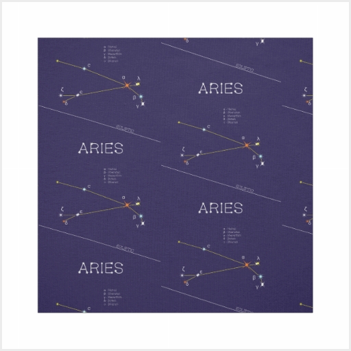 Zodiac constellations fabric textile