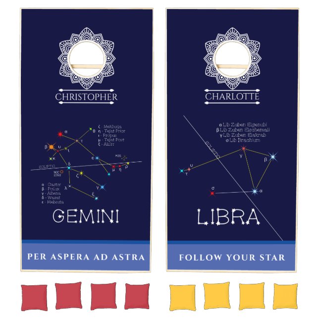 Zodiac Constellations Gemini And Libra Cornhole Set (Set)