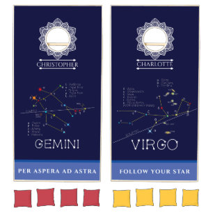 Zodiac Constellations Gemini And Virgo Cornhole Set