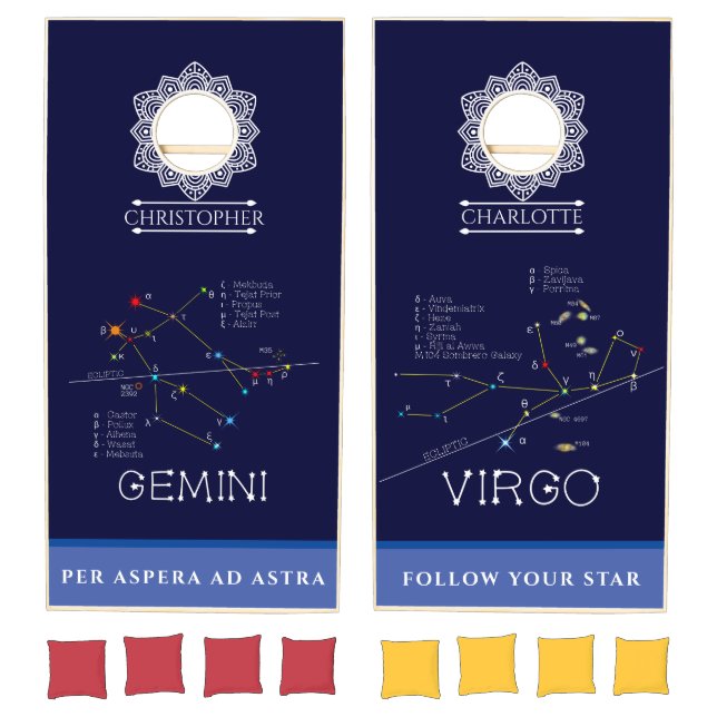 Zodiac Constellations Gemini And Virgo Cornhole Set (Set)