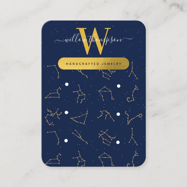 Zodiac Constellations Jewelry Display Card (Front)