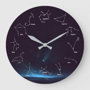 ZODIAC CONSTELLATIONS LARGE CLOCK