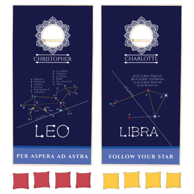 Zodiac Constellations Leo And Libra Cornhole Set (Set)