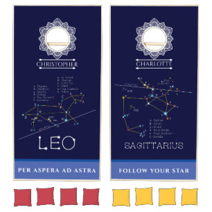 Zodiac Constellations Leo And Sagittarius Cornhole Set