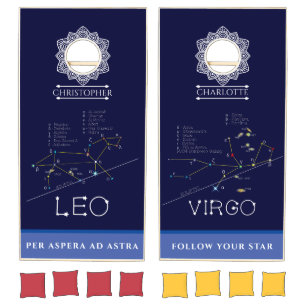 Zodiac Constellations Leo And Virgo Cornhole Set