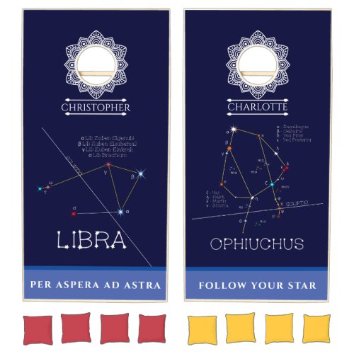 Zodiac Constellations Libra And Ophiuchus Cornhole Set