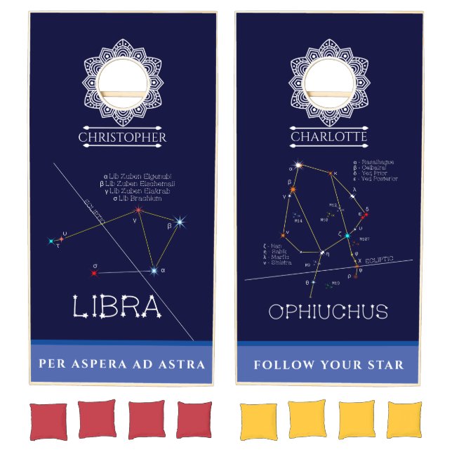 Zodiac Constellations Libra And Ophiuchus Cornhole Set (Set)