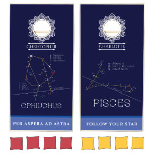 Zodiac Constellations Ophiuchus And Pisces Cornhole Set