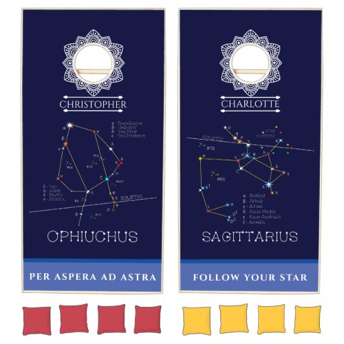 Zodiac Constellations Ophiuchus And Sagittarius Cornhole Set