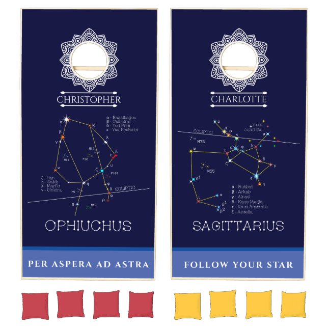 Zodiac Constellations Ophiuchus And Sagittarius Cornhole Set (Set)