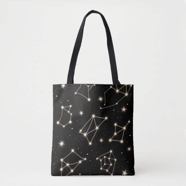 Zodiac Constellations Pattern tote bag (Front)