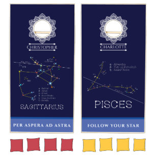 Zodiac Constellations Sagittarius And Pisces Cornhole Set