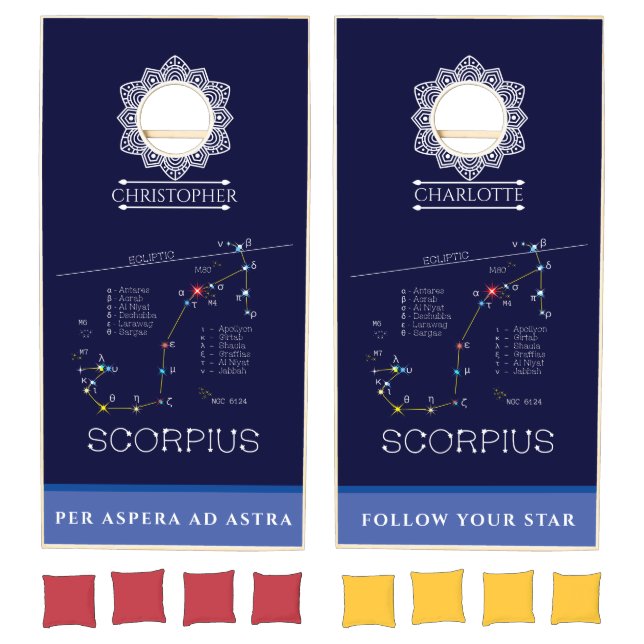 Zodiac Constellations Scorpius Cornhole Set (Set)